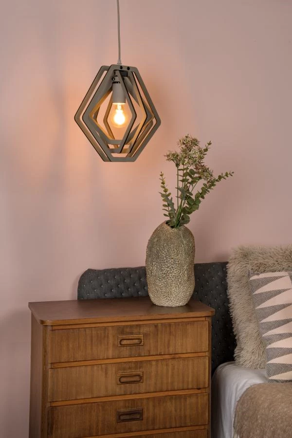 Lucide MAURO - Suspension Chambres d'enfant - 1xE27 - Taupe - ambiance 1